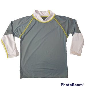 SunSkinz by SPZ Boy's Gray UV Protection Mock Neck Swim Top 12